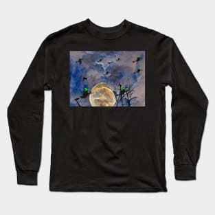 WITCHES RACING HOME FOR TEA AFTER HALLOWEEN Long Sleeve T-Shirt